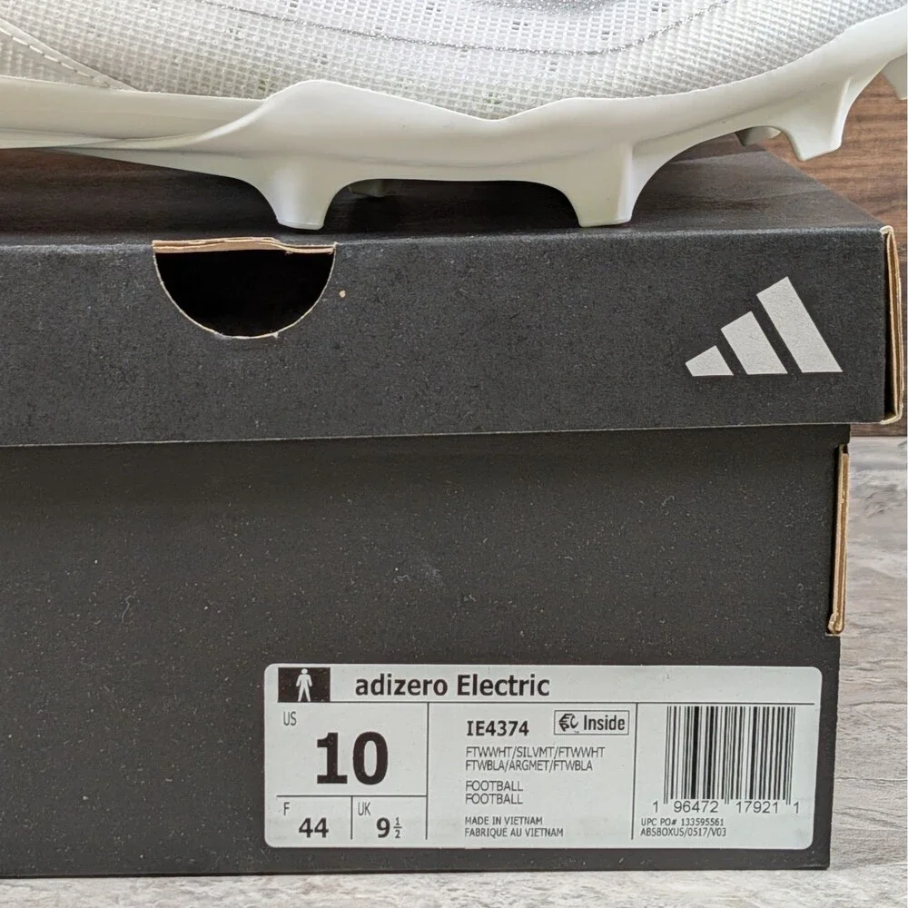 Adidas Adizero Electric Men's 10 White Metallic Silver Football Cleats IE4374